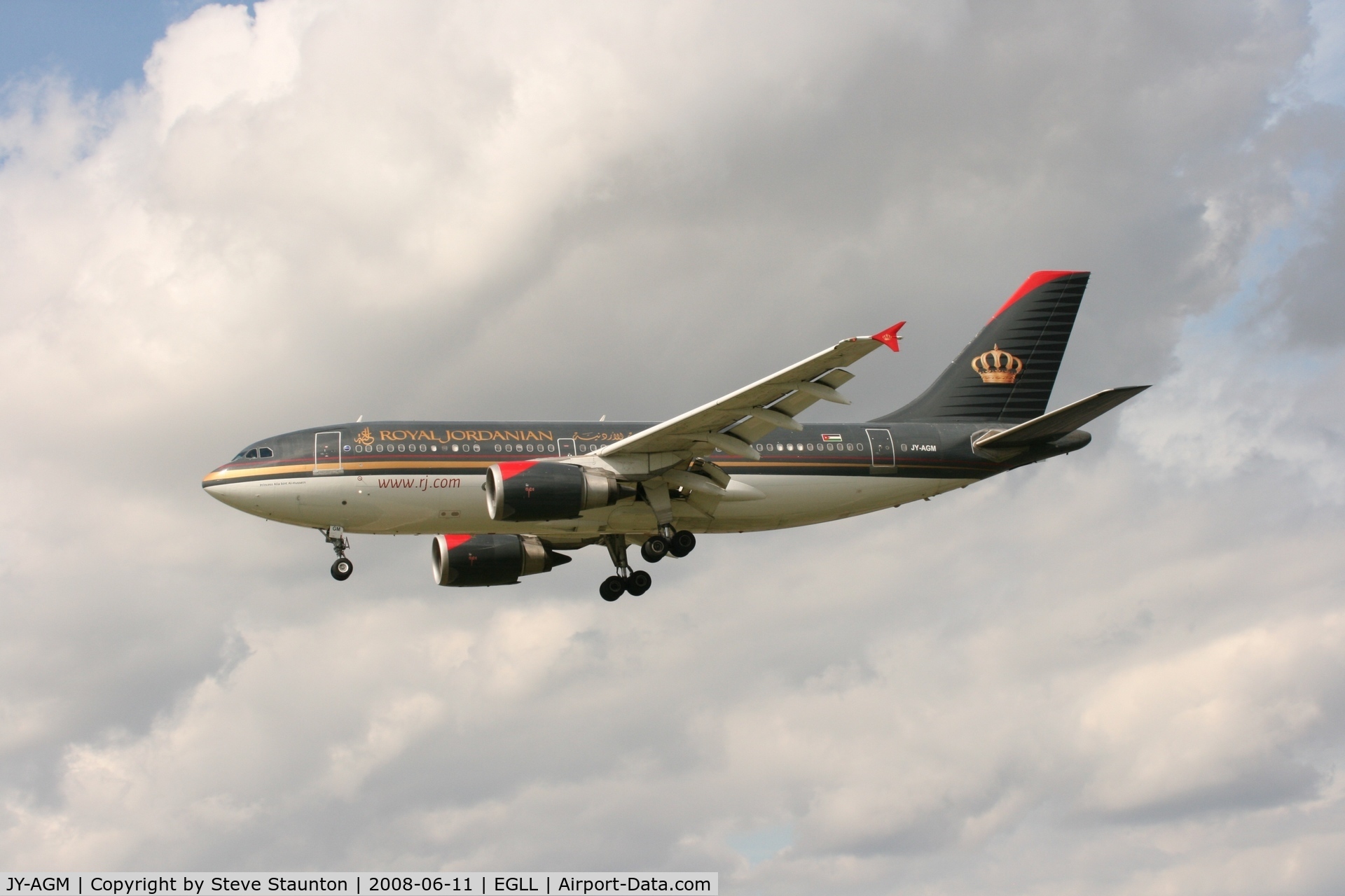 JY-AGM, 1989 Airbus A310-304 C/N 491, Taken at London Heathrow 11th June 2008