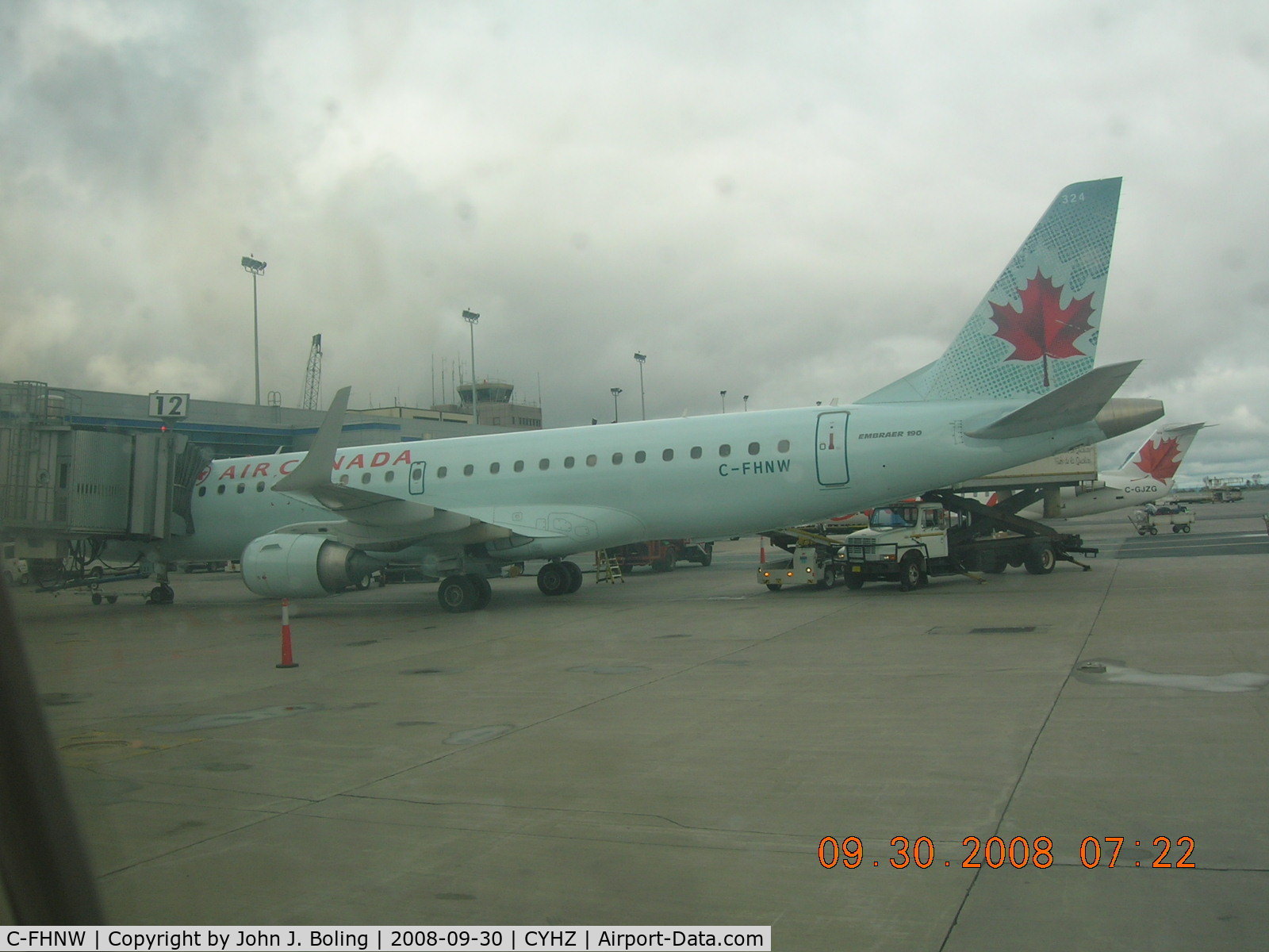 C-FHNW, 2007 Embraer 190AR (ERJ-190-100IGW) C/N 19000077, On gate at Halifax