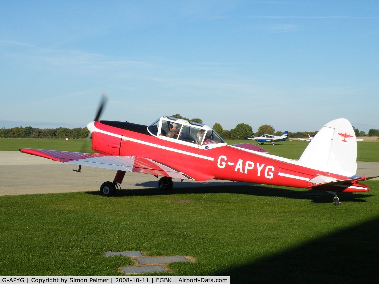 G-APYG, 1950 De Havilland DHC-1 Chipmunk T.10 C/N C1/0060, Chipmunk taxies out from Sywell