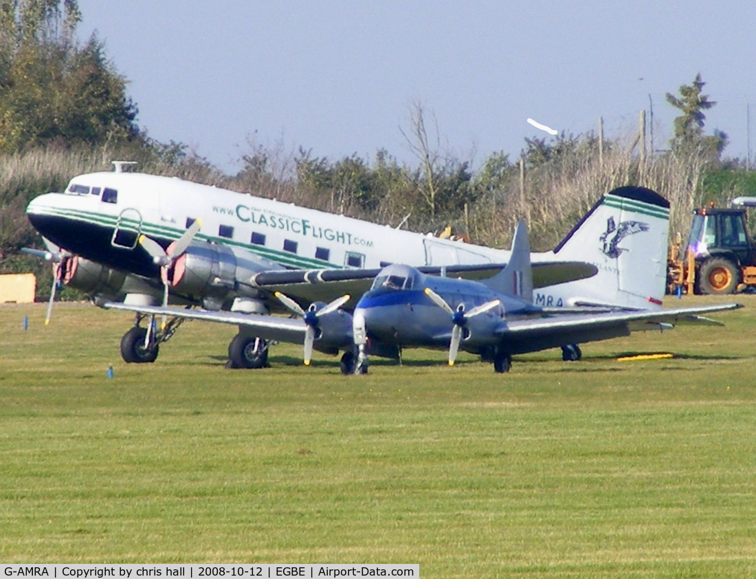 G-AMRA, 1944 Douglas DC-3C (C-47B-15-DK) C/N 15290, AIR ATLANTIQUE, with DH104 DOVE 8 :G-DHDV in the foreground