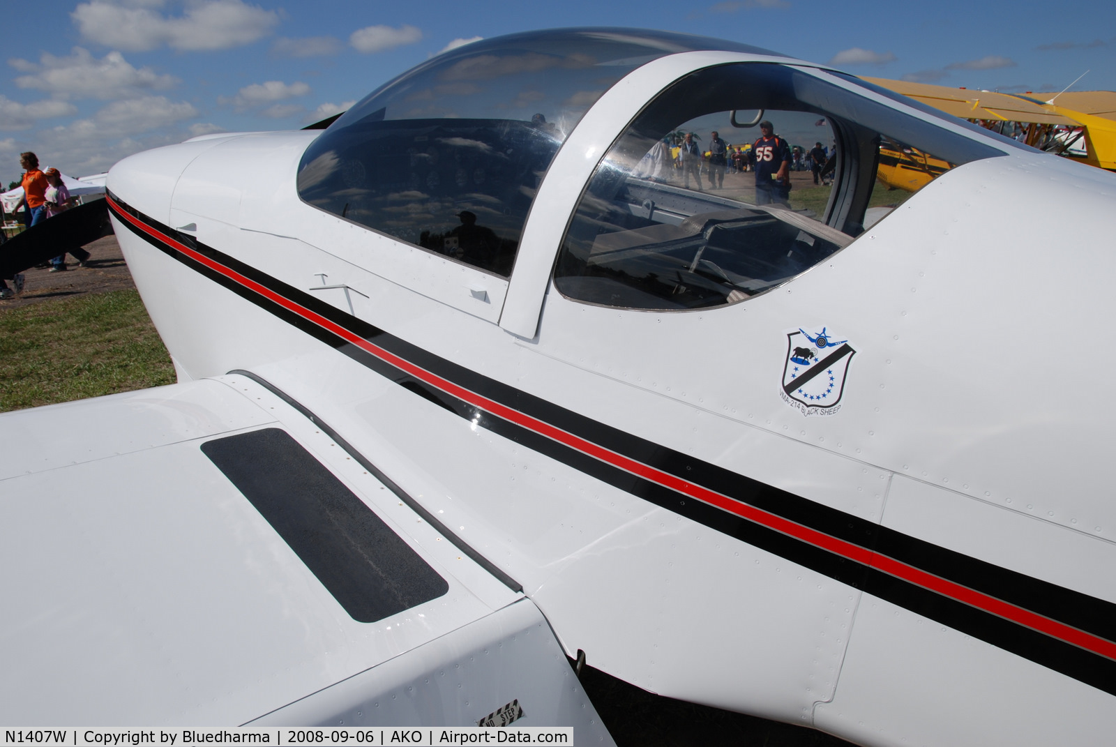 N1407W, 2007 Vans RV-6 C/N 60382, Parked on display at National Radial Engine Exhibition in Akron, Colorado..