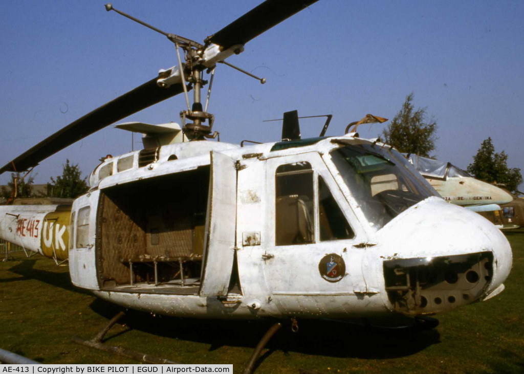 AE-413, 1973 Bell UH-1H Iroquois C/N 13560, BEFORE RESTORATION TO FLY, CAPTURED IN THE FALKLANDS