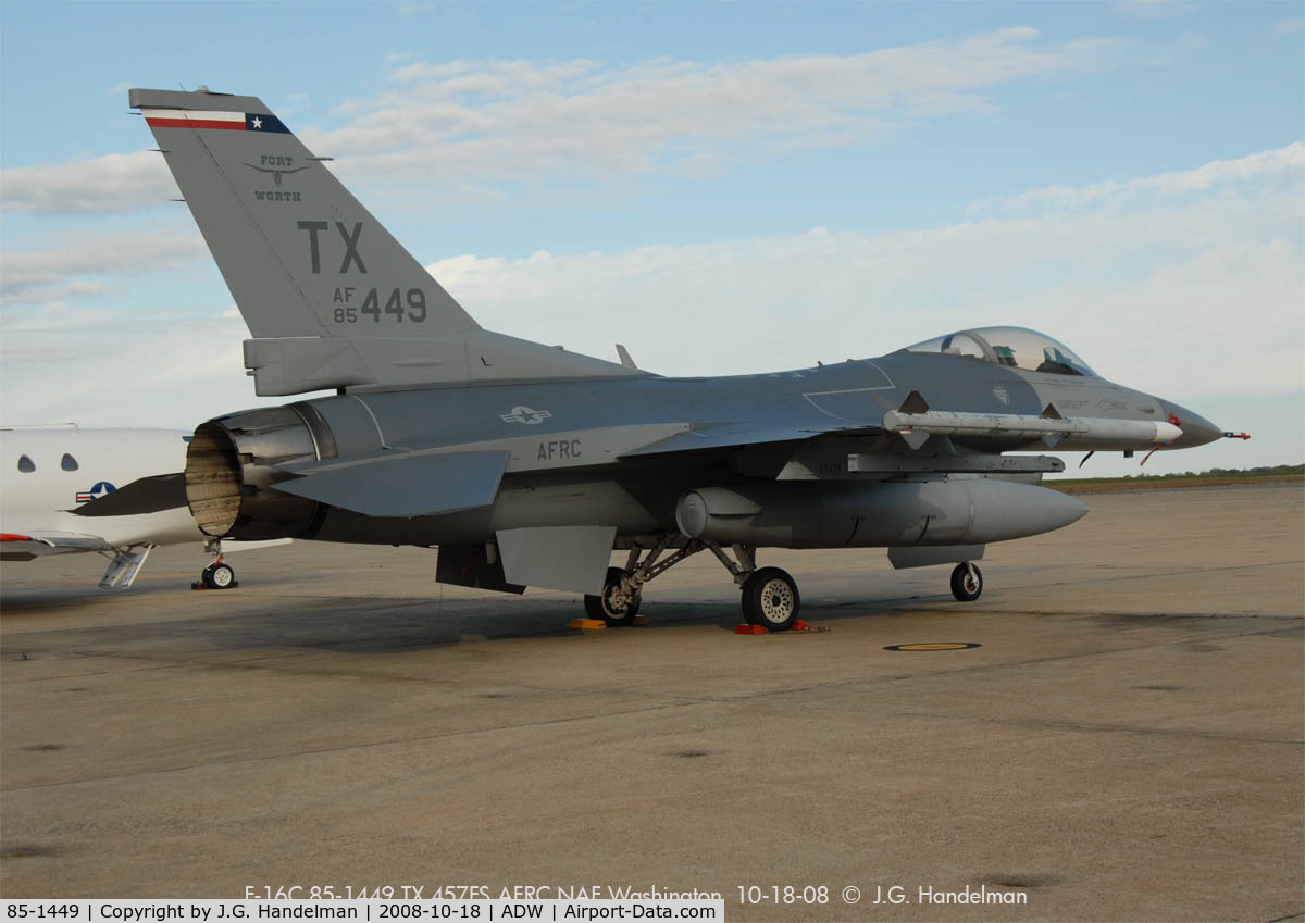 85-1449, 1985 General Dynamics F-16C Fighting Falcon C/N 5C-229, At NAF Washington Andrews AFB Maryland