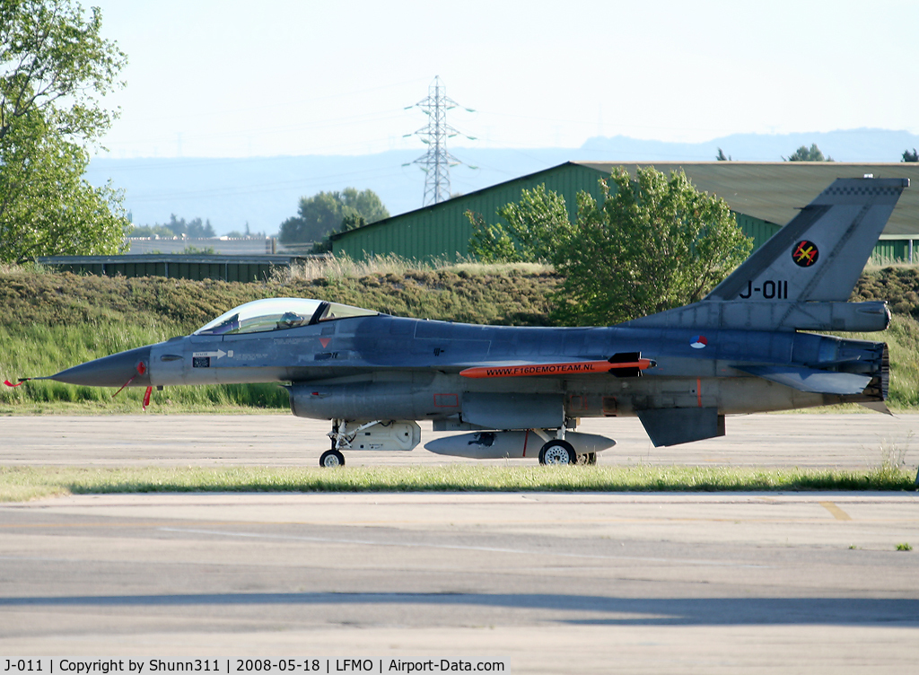 J-011, Fokker F-16AM Fighting Falcon C/N 6D-167, Used as spare aircraft during LFMO Airshow 2008