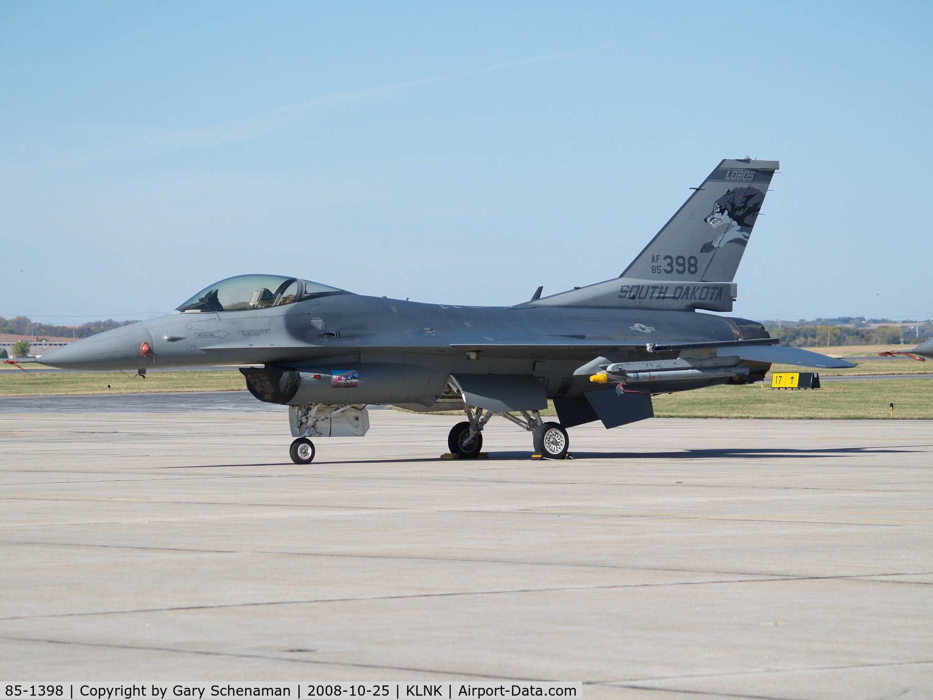 85-1398, 1985 General Dynamics F-16C Fighting Falcon C/N 5C-178, F-16 FIGHTING FALCON FROM SOUTH DAKOTA