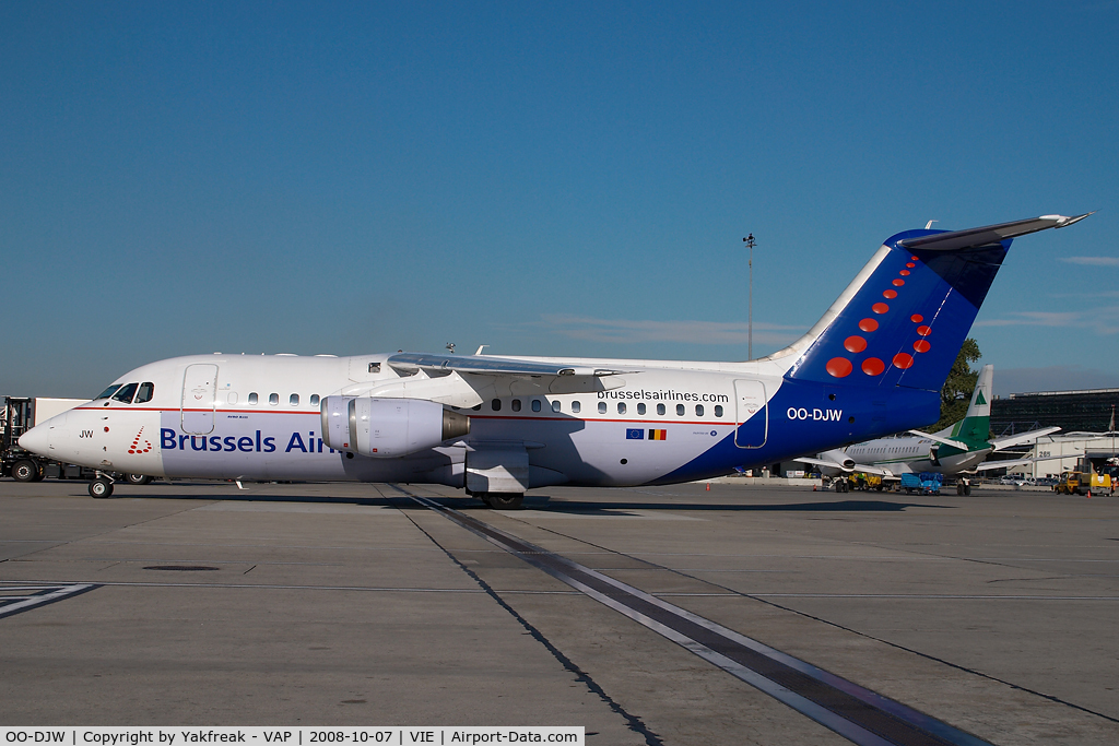 OO-DJW, 1996 British Aerospace Avro 146-RJ85 C/N E.2296, Brussels Airlines Bae 146