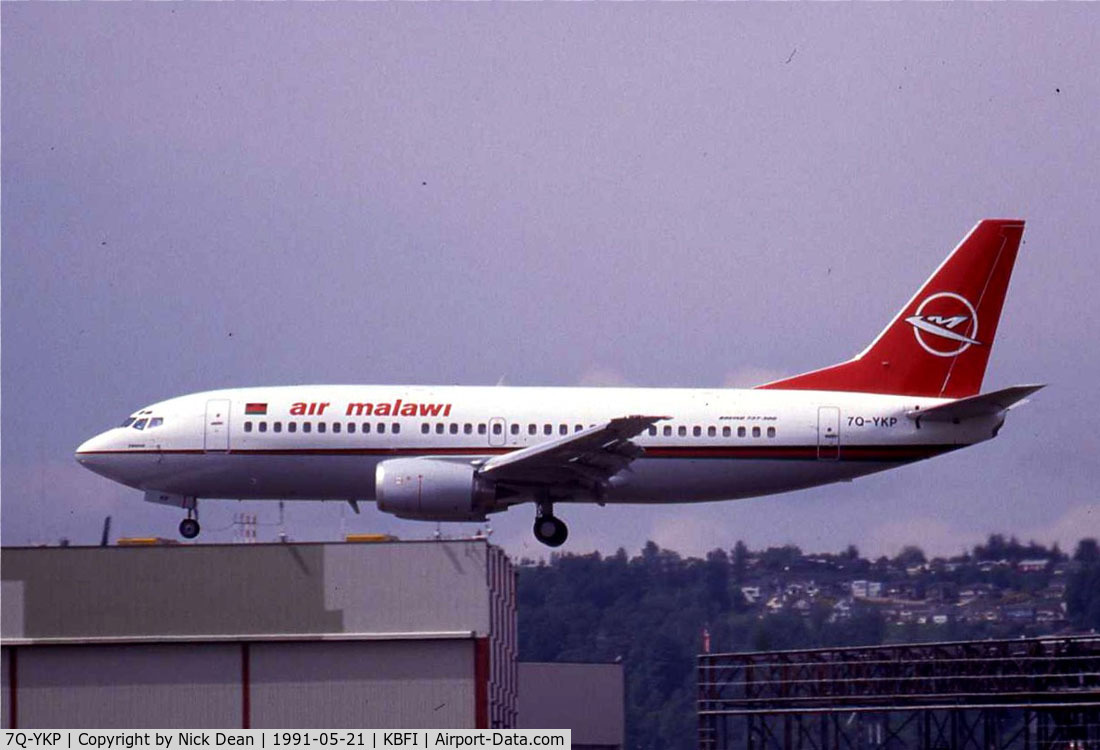 7Q-YKP, 1991 Boeing 737-33A C/N 25056, Scanned from a slide