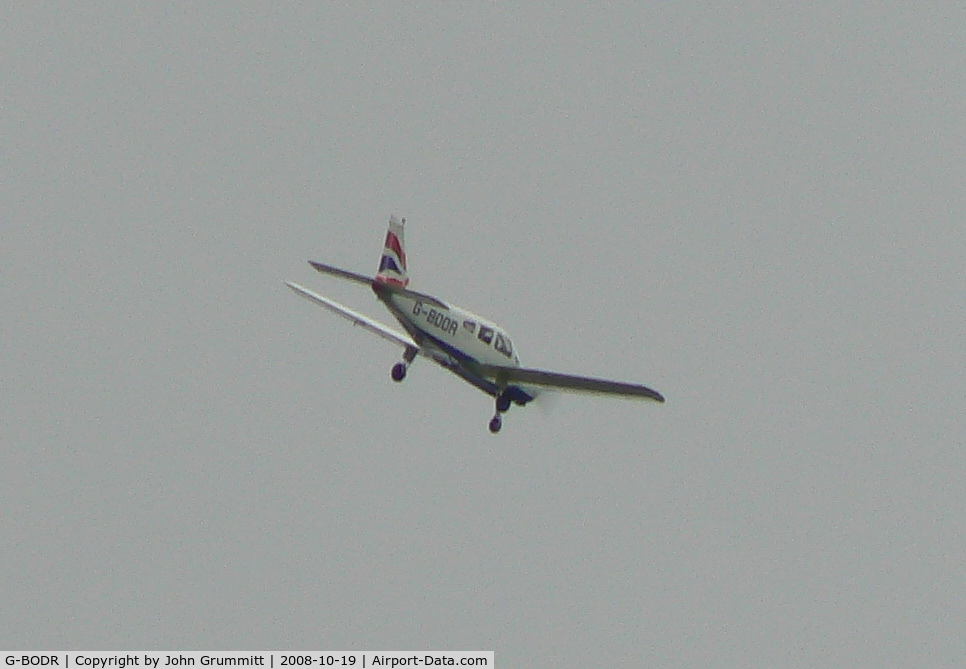 G-BODR, 1979 Piper PA-28-161 Cherokee Warrior II C/N 28-8116318, In flight over Fingest village, Buckhinghamshire, England, UK. Seems to be British Airways. Possibly trainer?