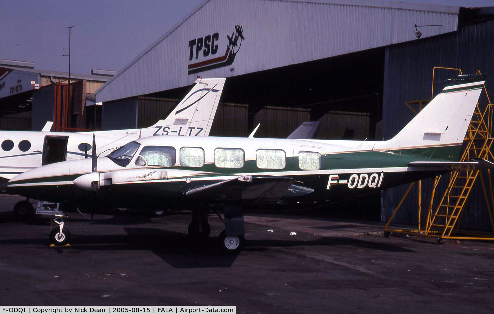 F-ODQI, Piper PA-31-350 Chieftain C/N 31-7305065, Scanned from a slide and shot on my 33rd anniversary of beginning spotting