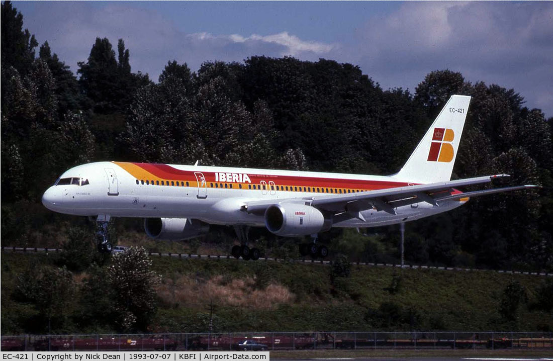 EC-421, 1992 Boeing 757-256 C/N 26240, Test flight returning to BFI with the Spanish test reg, this aircraft is now N801DM with Pace Airlines