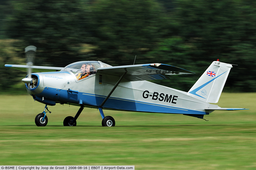 G-BSME, 1966 Bolkow Bo-208C Junior C/N 596, Rare old aircraft from the later helicopter manufacturer.