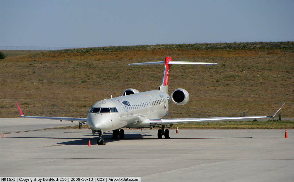 N916XJ, 2008 Bombardier CRJ-900ER (CL-600-2D24) C/N 15154, Getting ready to take this bird COS-CVG at 9000ft for maint.