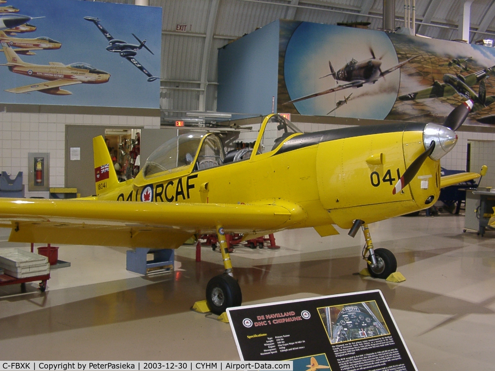 C-FBXK, 1956 De Havilland Canada DHC-1B-2-S5 Chipmunk Mk2 C/N 179-217, Canadian Warplane Heritage Museum is located at the Hamilton Airport, Ontario Canada