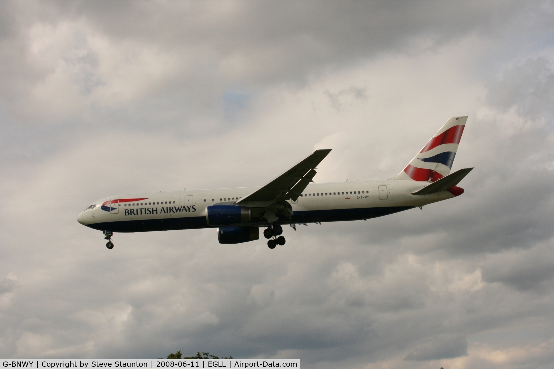G-BNWY, 1996 Boeing 767-336 C/N 25834, Taken at London Heathrow 11th June 2008