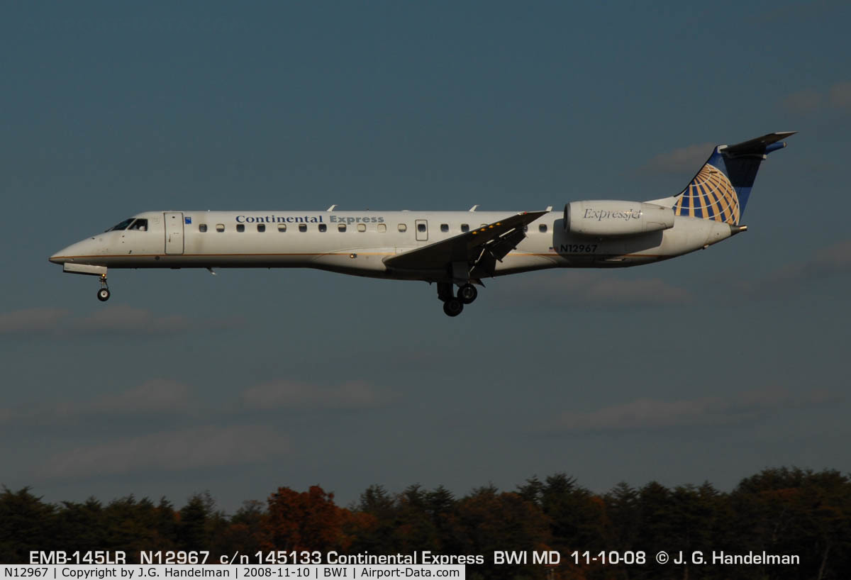 N12967, 1999 Embraer ERJ-145LR (EMB-145LR) C/N 145133, landing at BWI