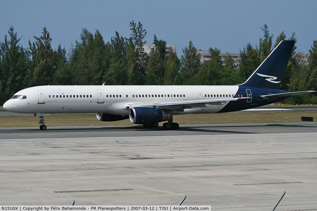 N151GX, 1989 Boeing 757-2G5 C/N 24451, Taxing to rnw 8 at SJU.