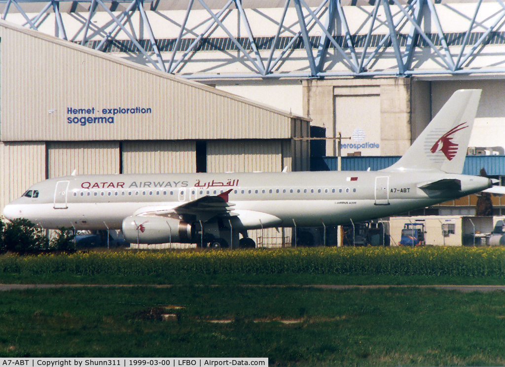 A7-ABT, 1998 Airbus A320-232 C/N 943, Parked at the SOGERMA Center...