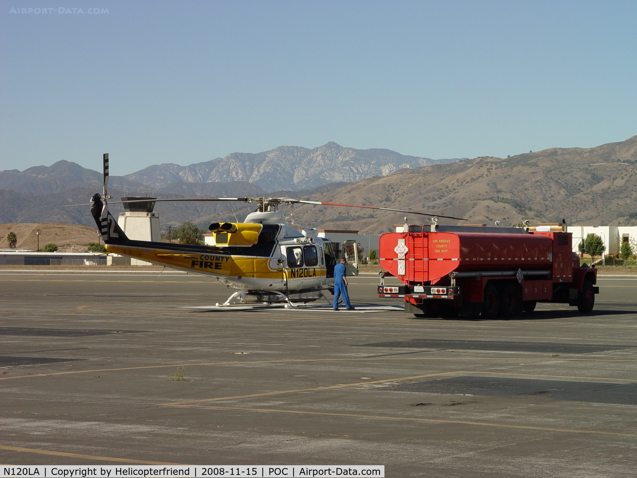 N120LA, 2007 Bell 412EP C/N 36455, Fueling bird to go and assist with fires