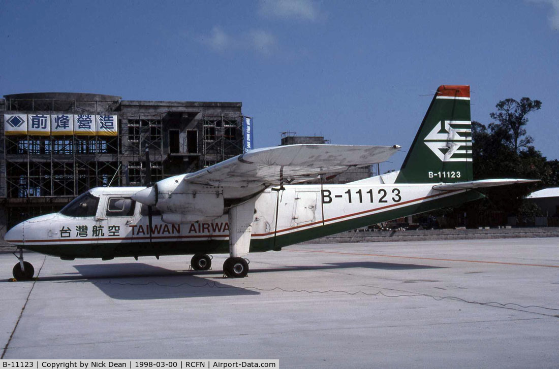 B-11123, 1986 Pilatus Britten-Norman BN-2A-26 Islander C/N 2032, Landed got of the plane cameras in hand and had our way with the Islanders finally the airport manager showed to find out what we were doing he then escorted us to shoot the rest of the ramp got straight back on the out bound flight to the next drome