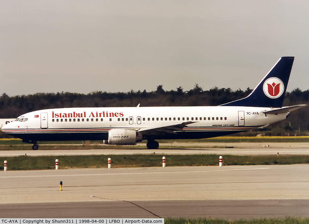 TC-AYA, 1990 Boeing 737-4Y0/SF C/N 24683, Ready for departure rwy 14L