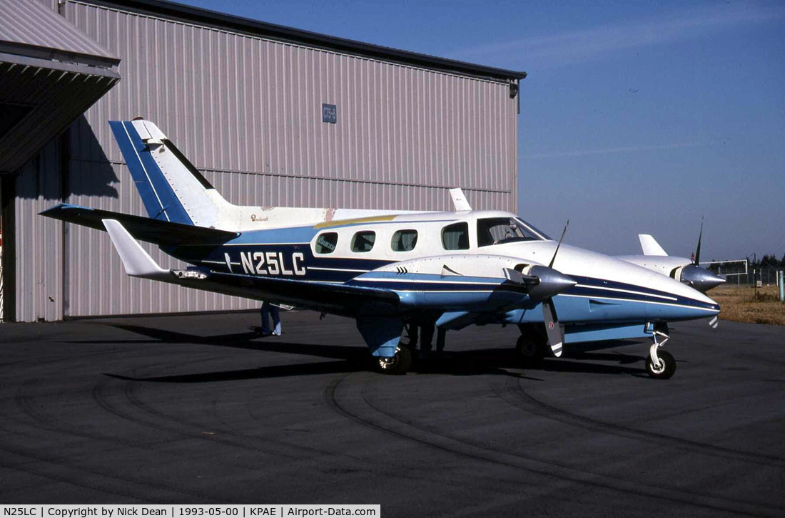 N25LC, 1975 Beechcraft B60 Duke C/N P-340, Seen as N25LC when we owned it this was a dream to fly sad that we sold it this shot was taken during the winglet flight test programme.