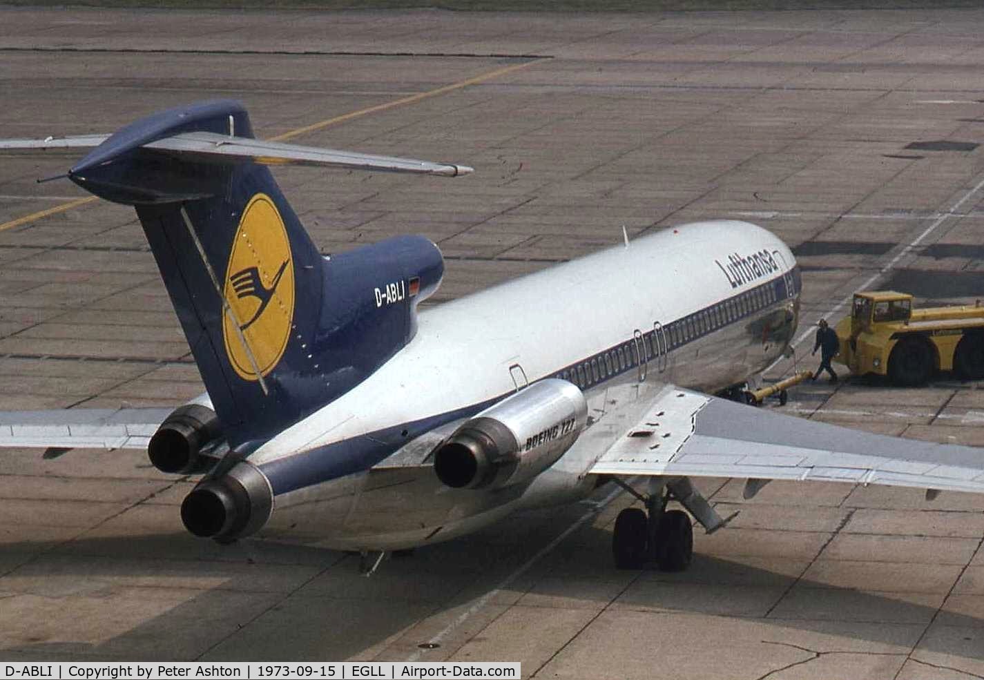 D-ABLI, 1973 Boeing 727-230 C/N 20674, Lufthansa Boeing 727-230
