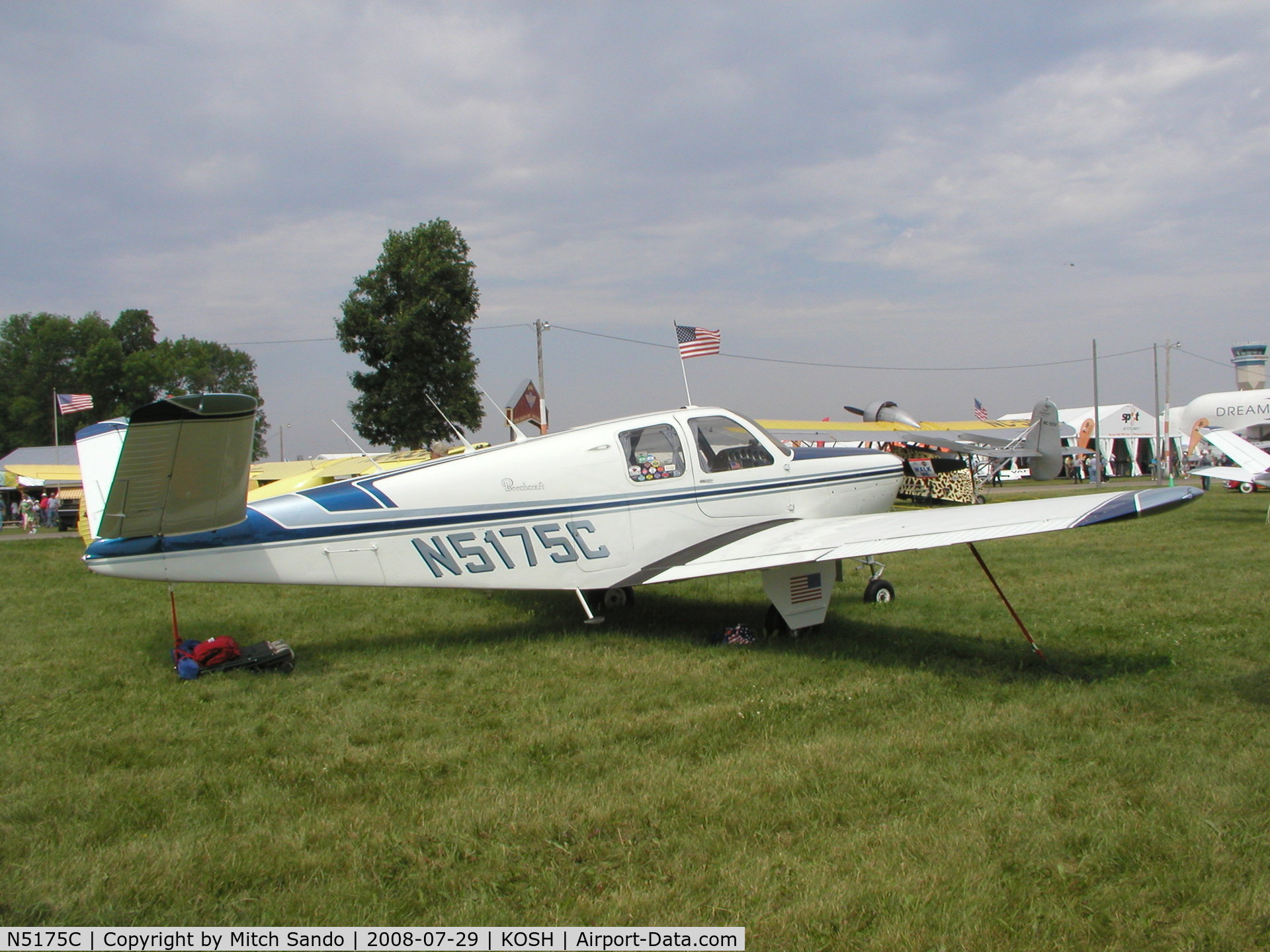 N5175C, 1950 Beech B35 C/N D-2400, EAA AirVenture 2008.
