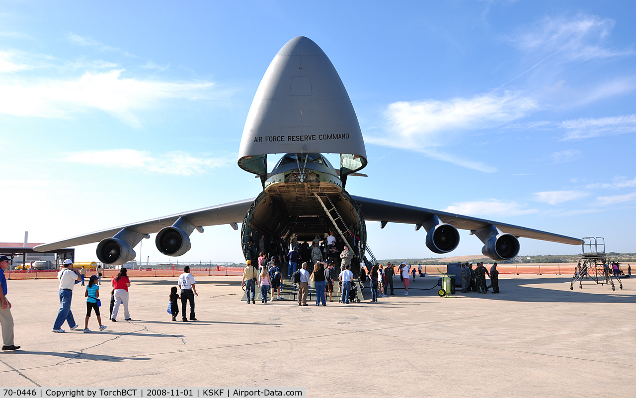 70-0446, 1970 Lockheed C-5A Galaxy C/N 500-0060, C-5A opened up for static display at Lackland Airshow 2008