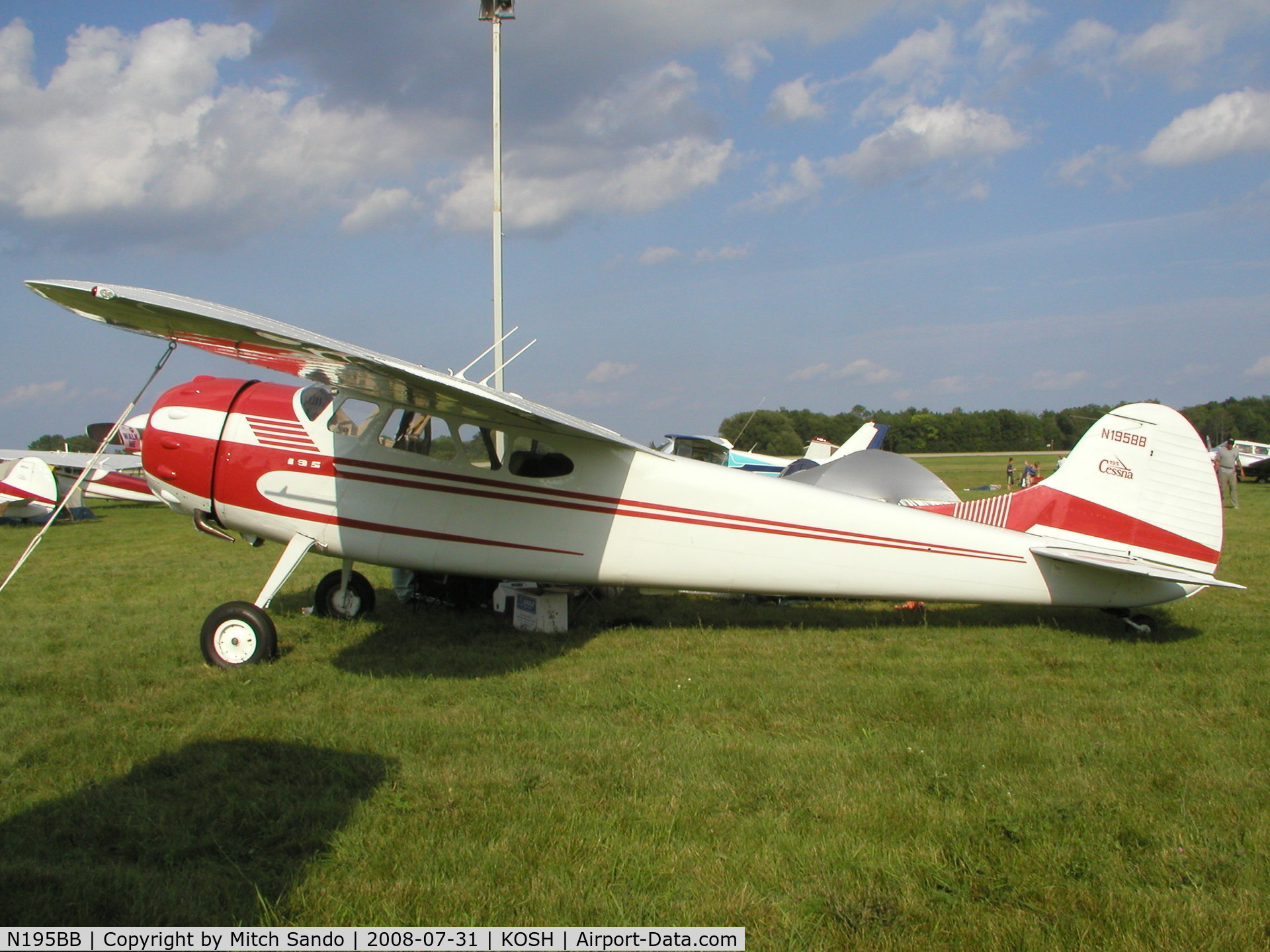N195BB, 1947 Cessna 195 C/N 7074, EAA AirVenture 2008.