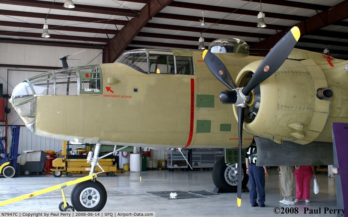 N7947C, 1944 North American B-25J Mitchell Mitchell C/N Not found 44-30129/N7947C, Just before her re-paint
