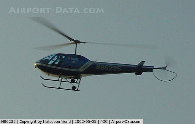 N86235, 1985 Enstrom 280FX Shark C/N 2002, Flown by Pomona PD at time of picture, taking off from PPD open house enroute Brackett