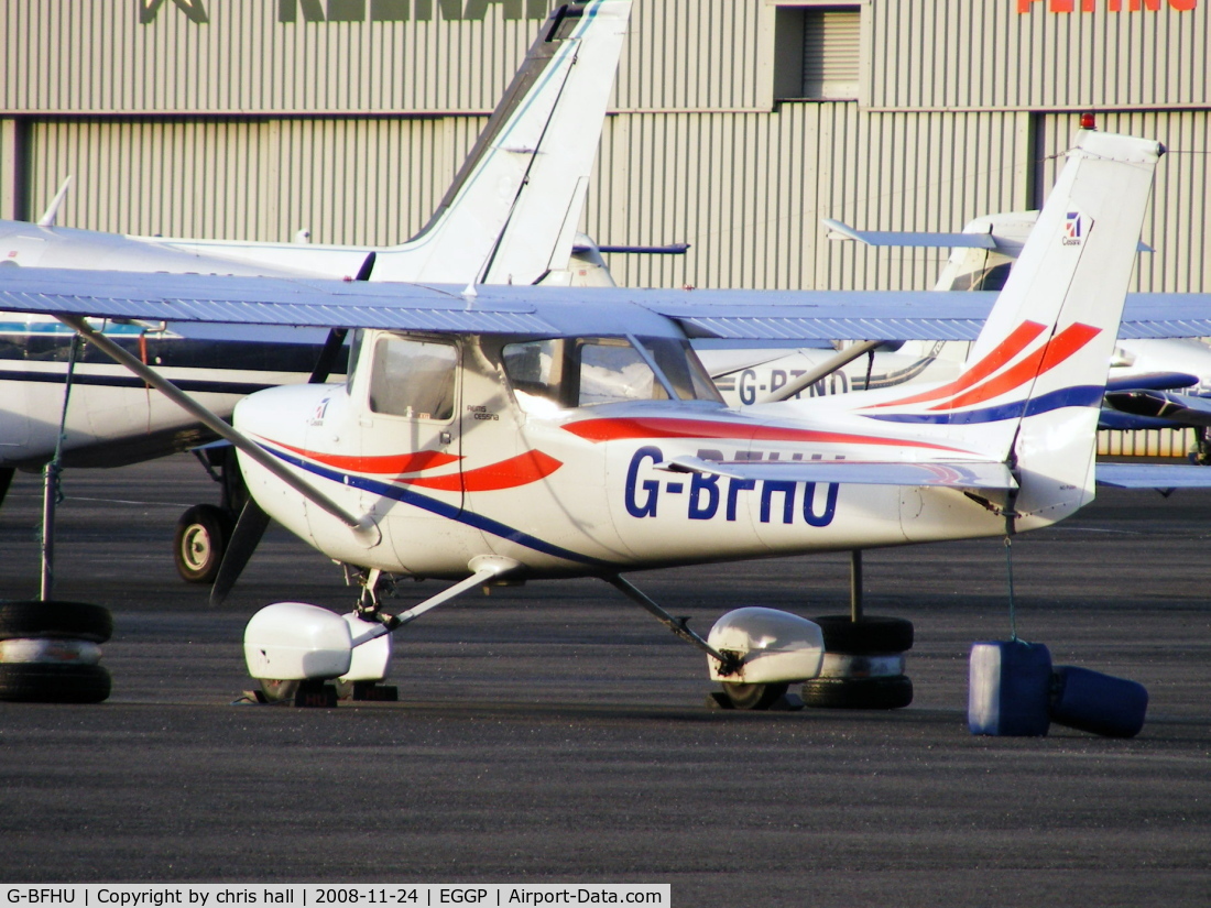 G-BFHU, 1977 Reims F152 C/N 1461, parked on the GA apron at Liverpool Airport