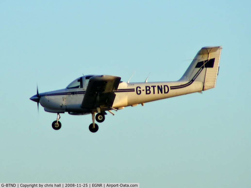G-BTND, 1978 Piper PA-38-112 Tomahawk Tomahawk C/N 38-78A0155, on short finals into Hawarden