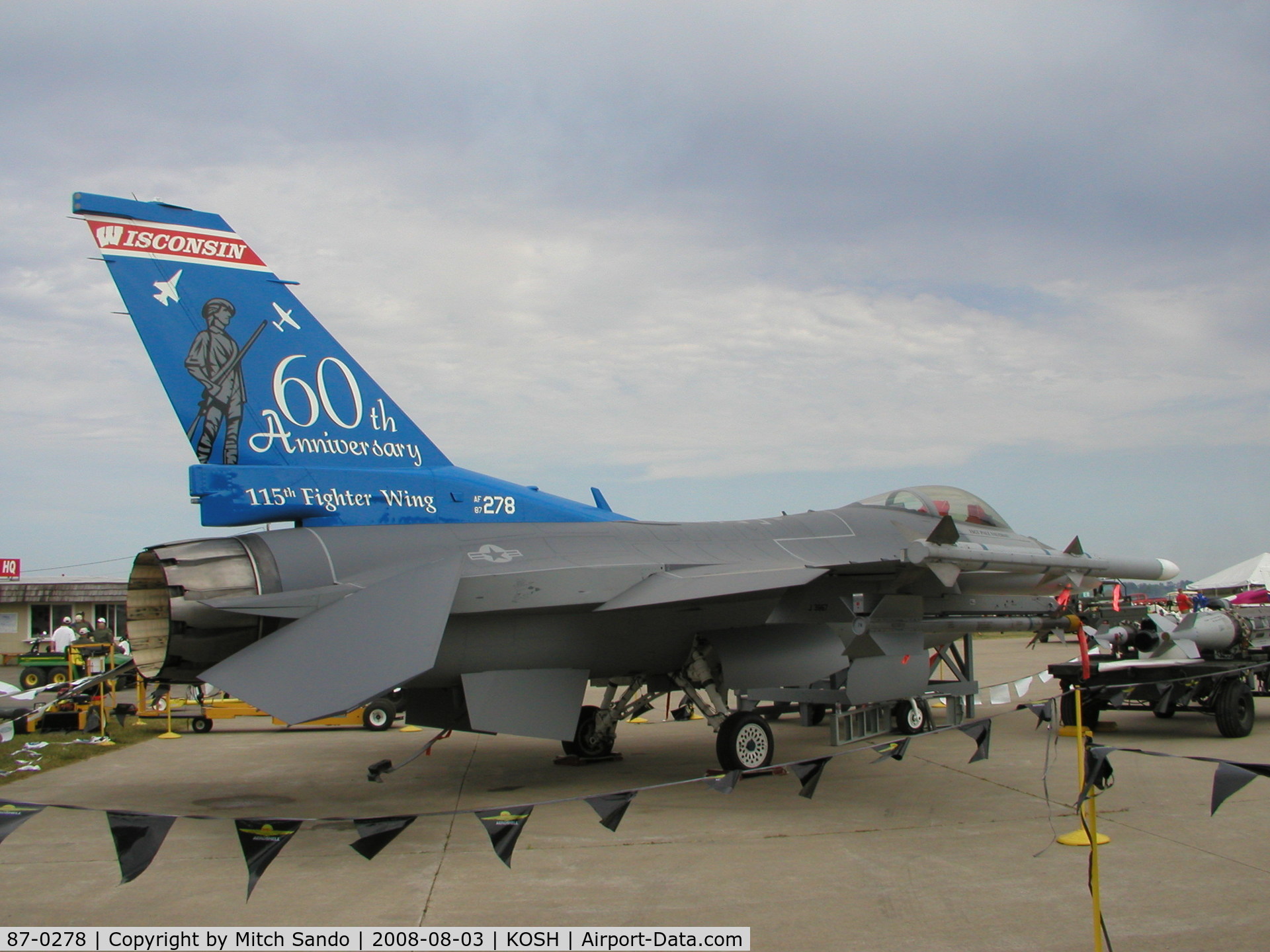87-0278, General Dynamics F-16C Fighting Falcon C/N 5C-539, EAA AirVenture 2008.