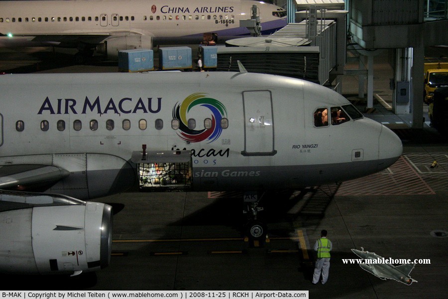 B-MAK, 2002 Airbus A319-131 C/N 1758, Air Macau NX667 to Macau