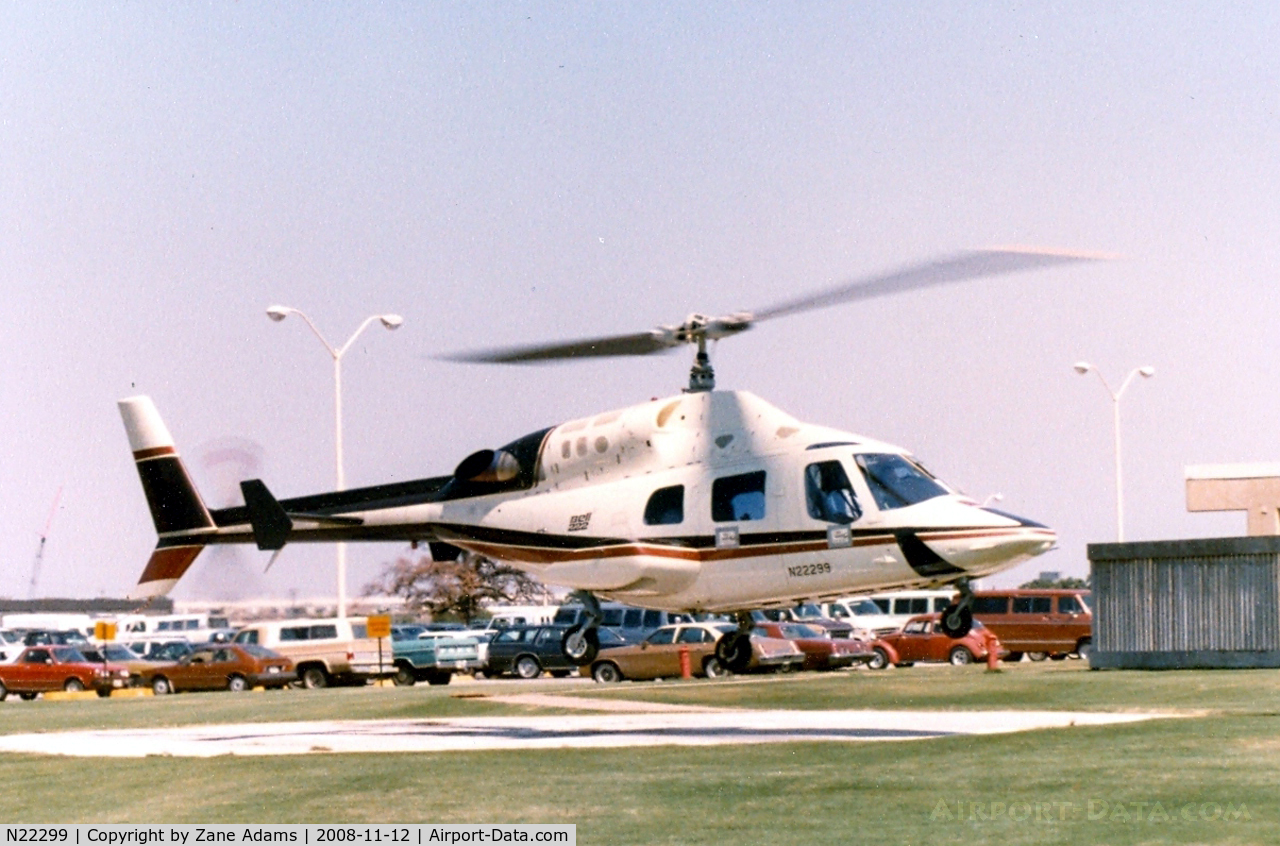 N22299, Bell 222 C/N 47059, Bell 222 at the Grand Prairie, Texas plant helipad