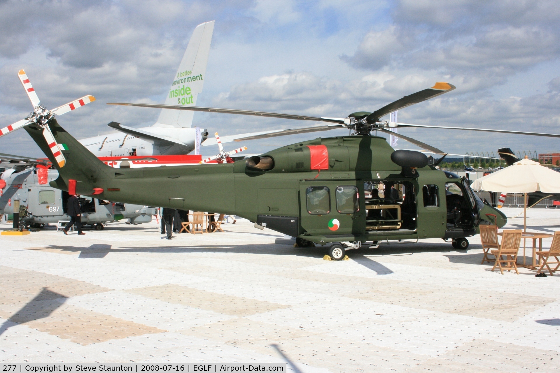 277, AgustaWestland AW-139 C/N 31078, Taken at Farnborough Airshow on the Wednesday trade day, 16th July 2009.