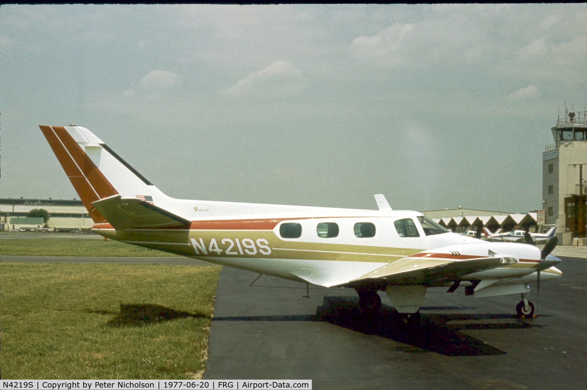 N4219S, 1976 Beech B-60 Duke C/N P-404, This Duke was seen at Republic Airport, Long Island in the Summer of 1977