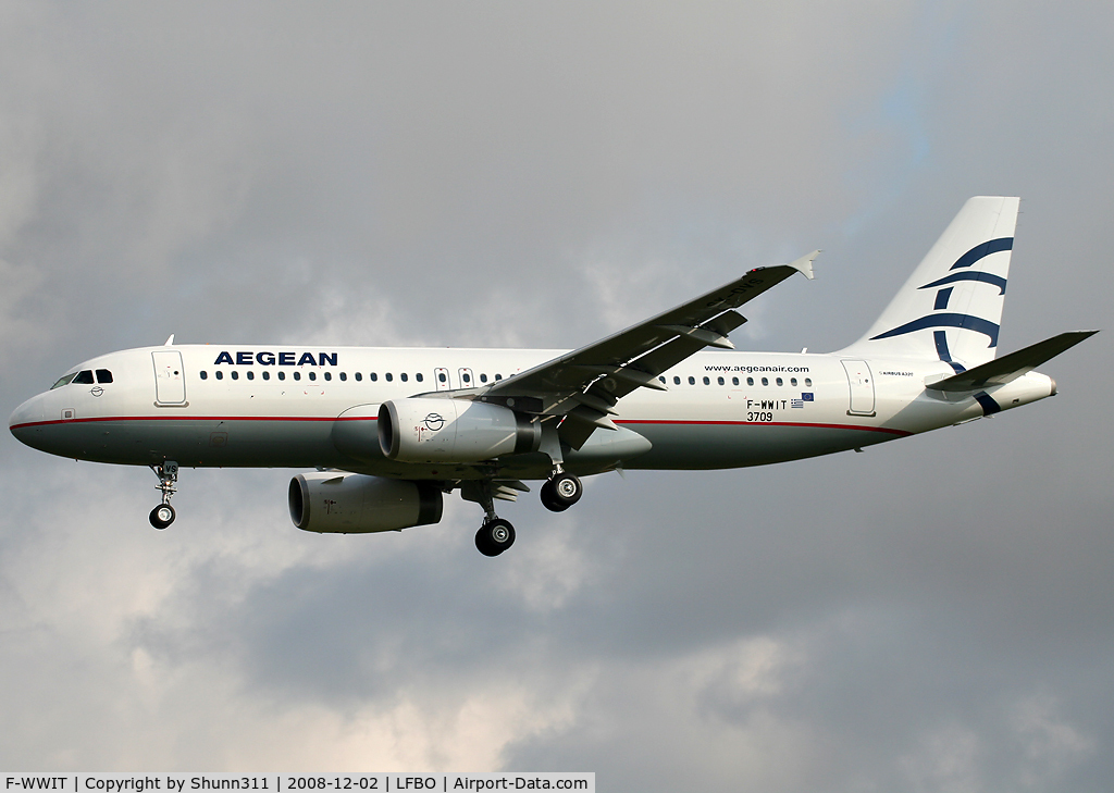 F-WWIT, 2008 Airbus A320-232 C/N 3709, C/n 3709 - To be SX-DVR