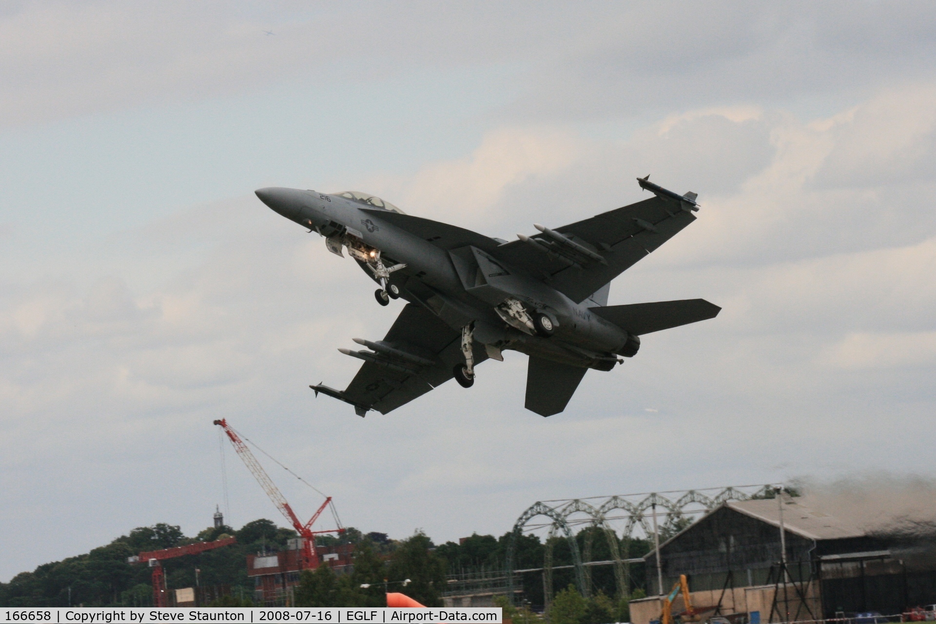 166658, Boeing F/A-18F Super Hornet C/N F136, Taken at Farnborough Airshow on the Wednesday trade day, 16th July 2009