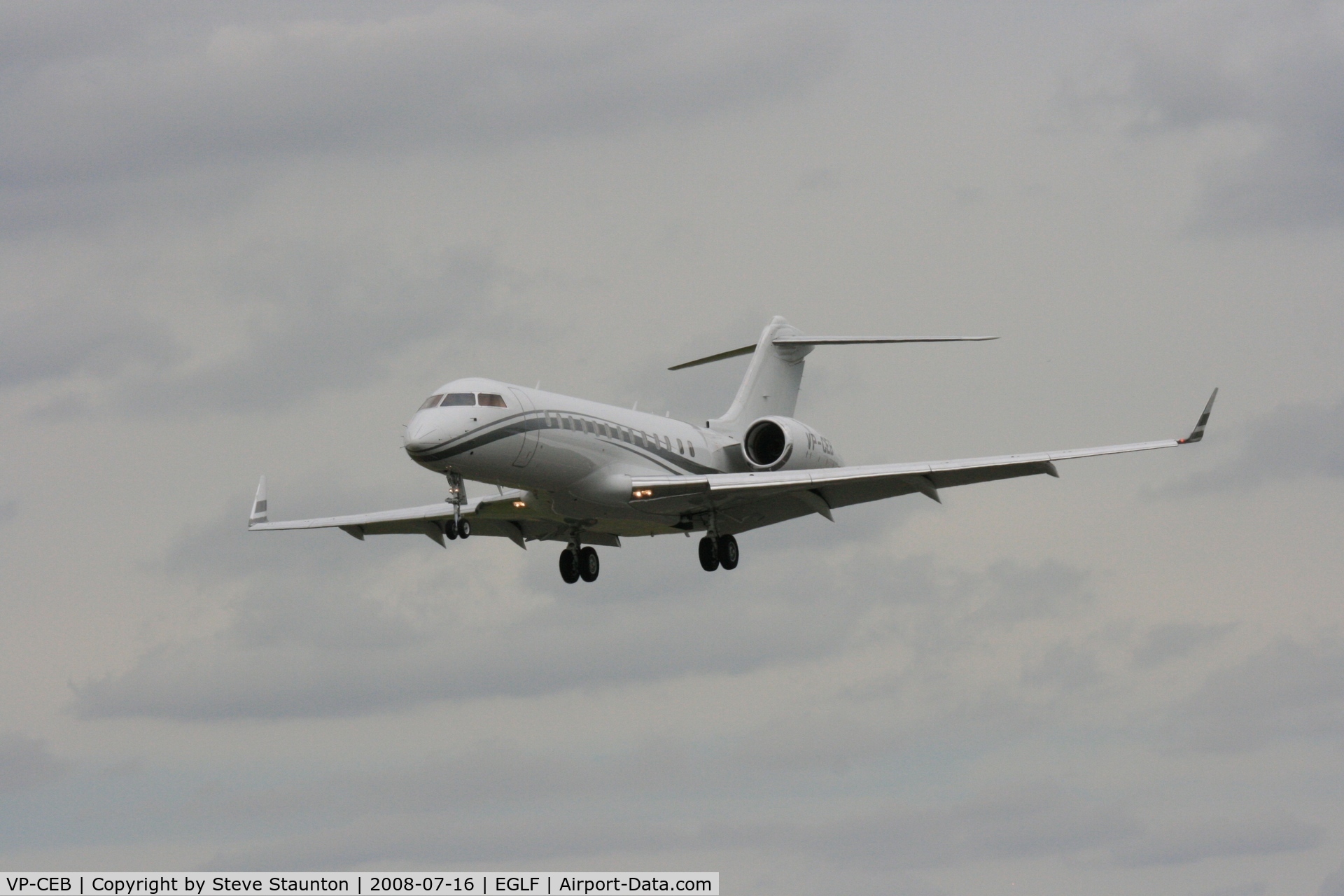 VP-CEB, 2001 Bombardier BD-700-1A10 Global Express C/N 9083, Taken at Farnborough Airshow on the Wednesday trade day, 16th July 2009