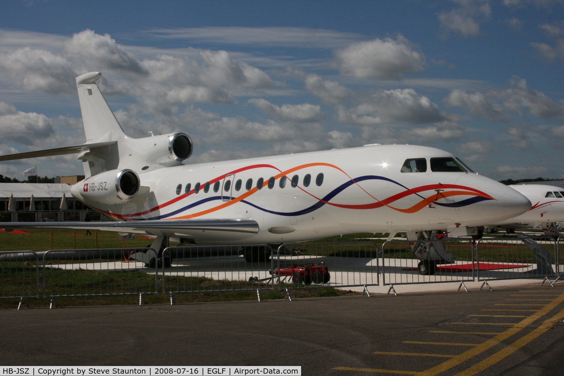 HB-JSZ, 2007 Dassault Falcon 7X C/N 004, Taken at Farnborough Airshow on the Wednesday trade day, 16th July 2009