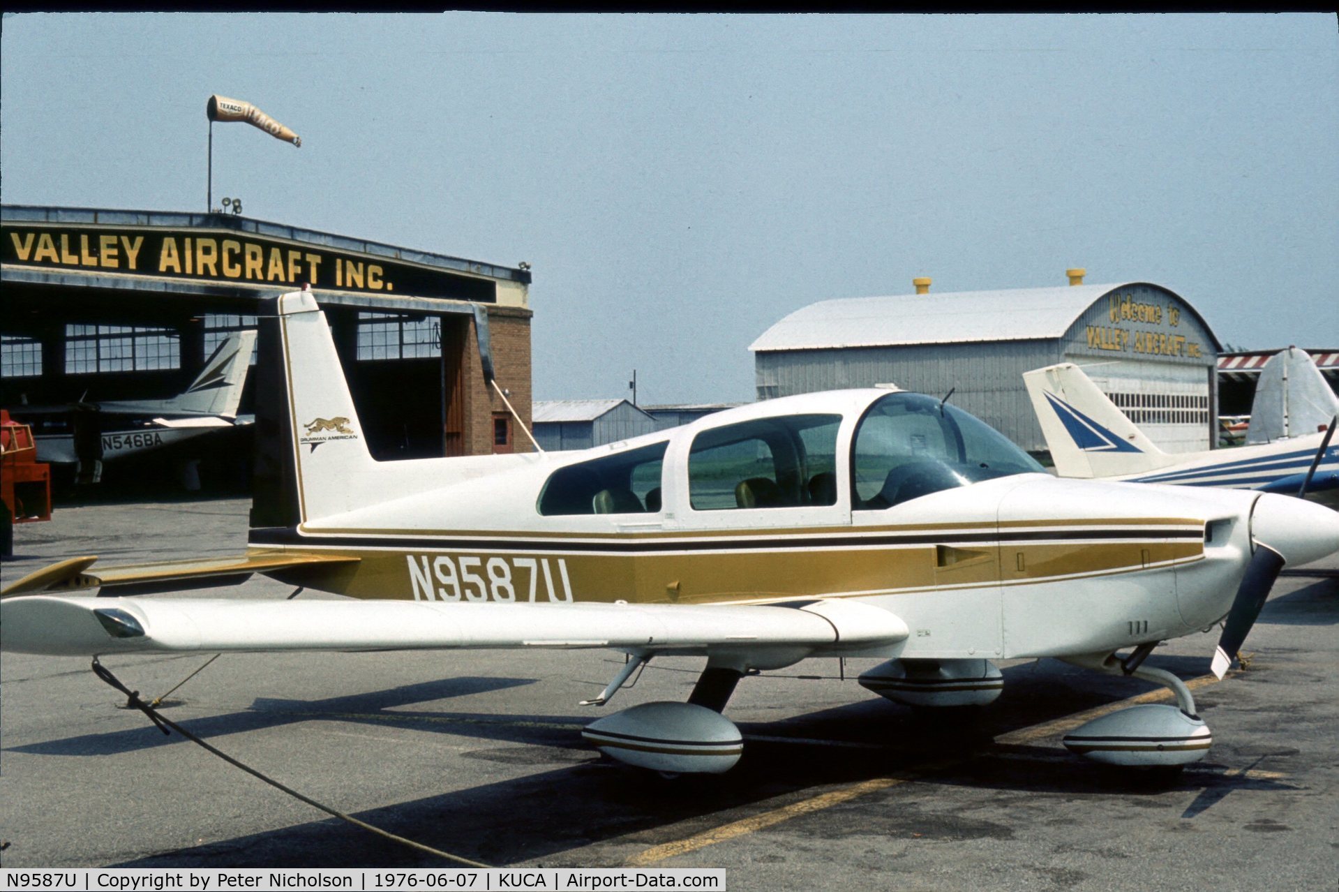 N9587U, 1975 Grumman American AA-5A Cheetah C/N AA5A-0087, This Cheetah was at Oneida County Airport, New York State in 1976 - airport later closed in 207.