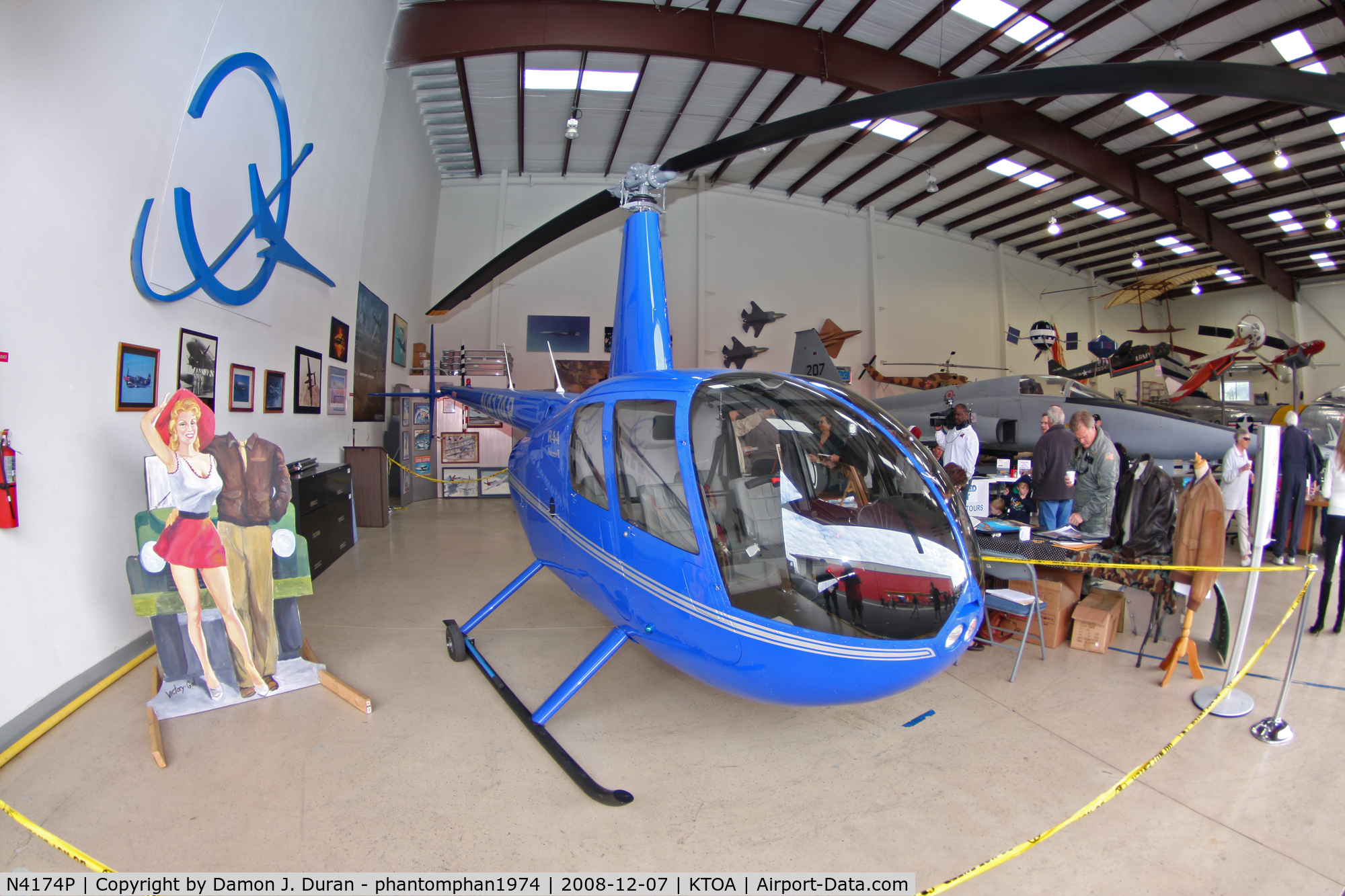N4174P, 2008 Robinson R44 II C/N 12512, Taken at Western Museum of Flights Open House.  Was stored in the hanger