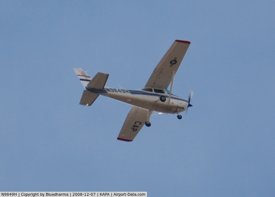 N9849H, 1981 Cessna 182R Skylane C/N 18268068, Civil Air Patrol flying West over Columbine High School, Littleton Colorado.