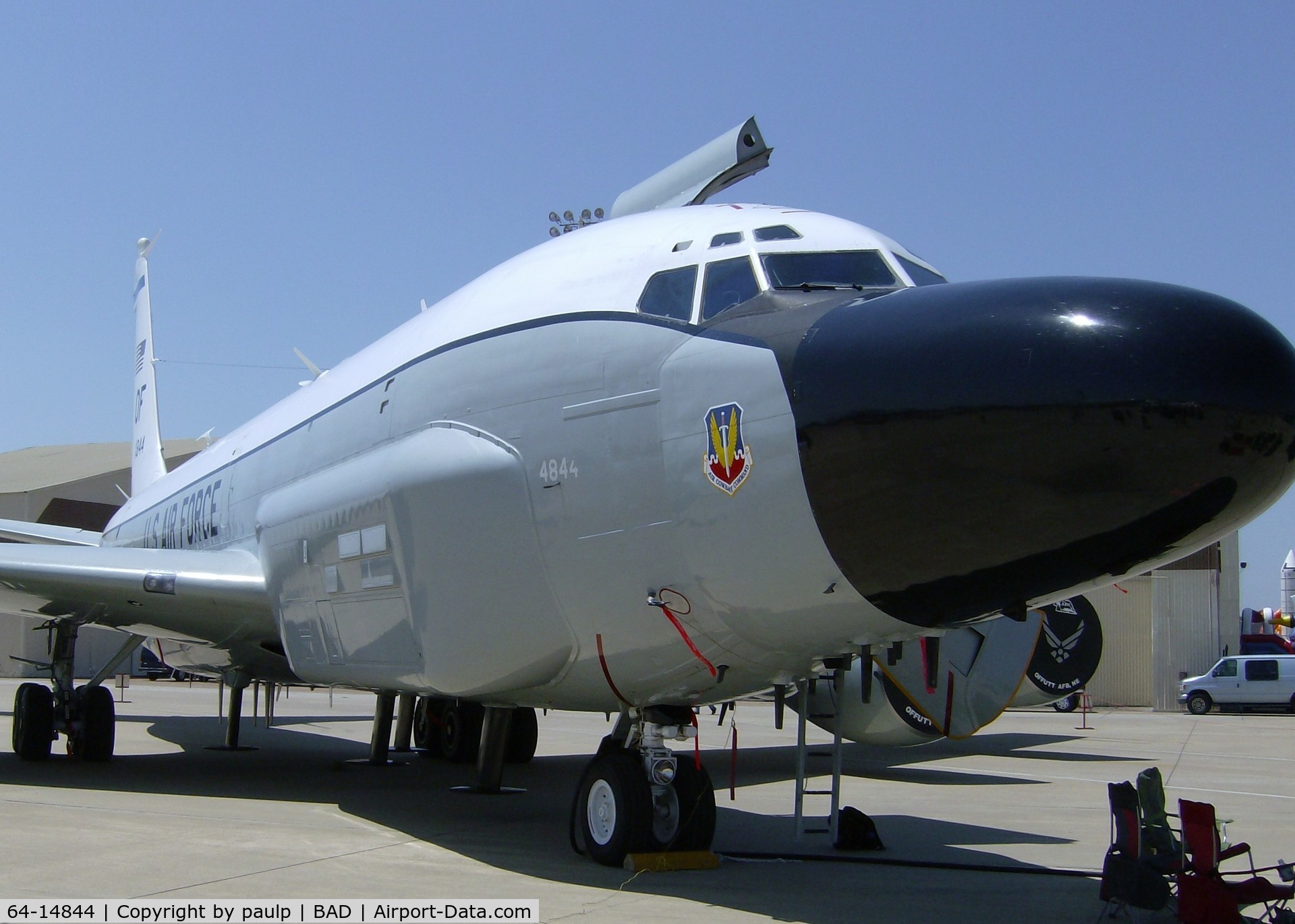 64-14844, 1964 Boeing RC-135V Rivet Joint C/N 18784, RC-135 Cobra Ball on display at Barksdale Air Force Base.