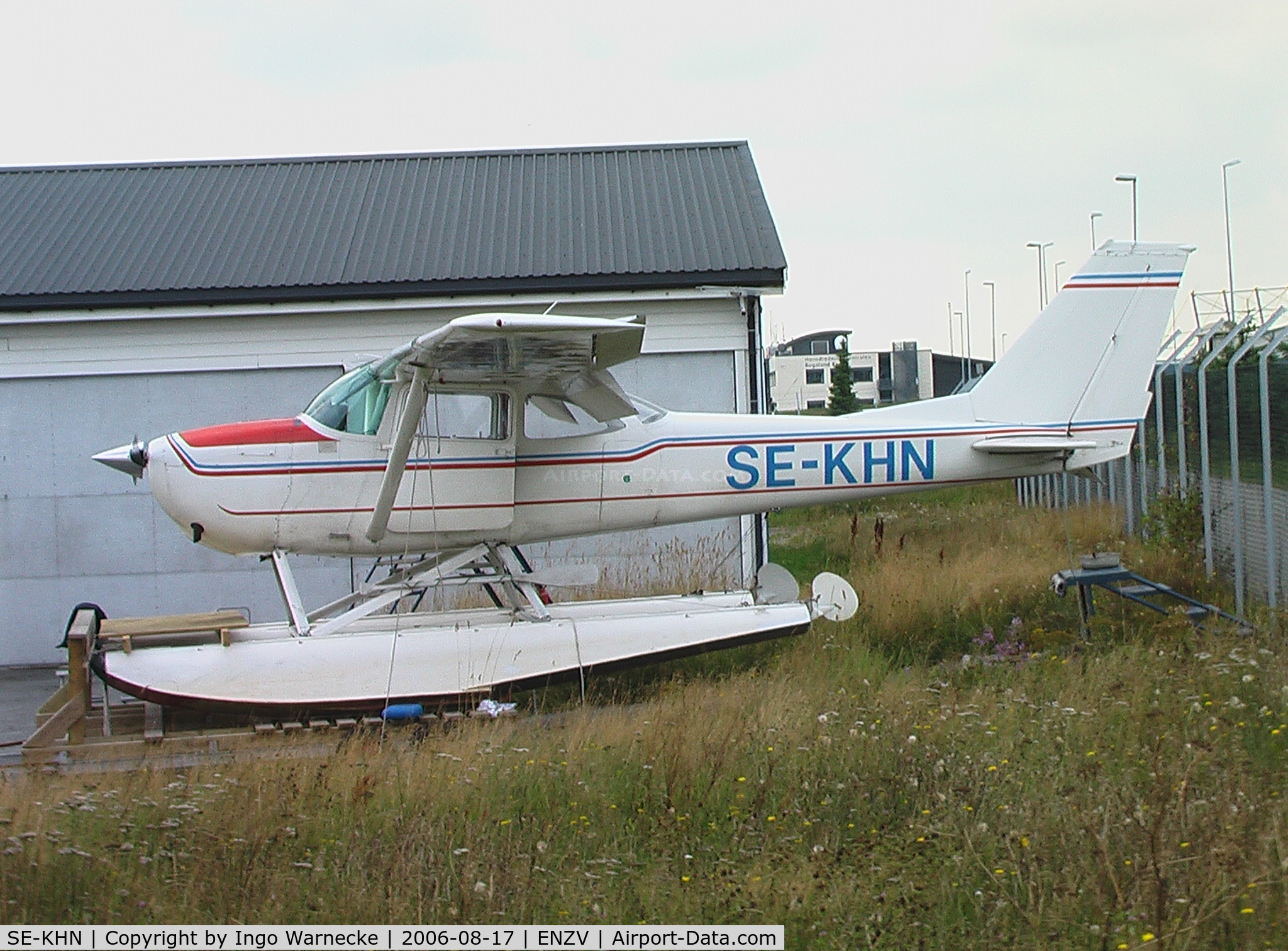SE-KHN, 1963 Reims F172E Skyhawk C/N 0034, Cessna (Reims) F172 on floats at Stavanger Sola Airport