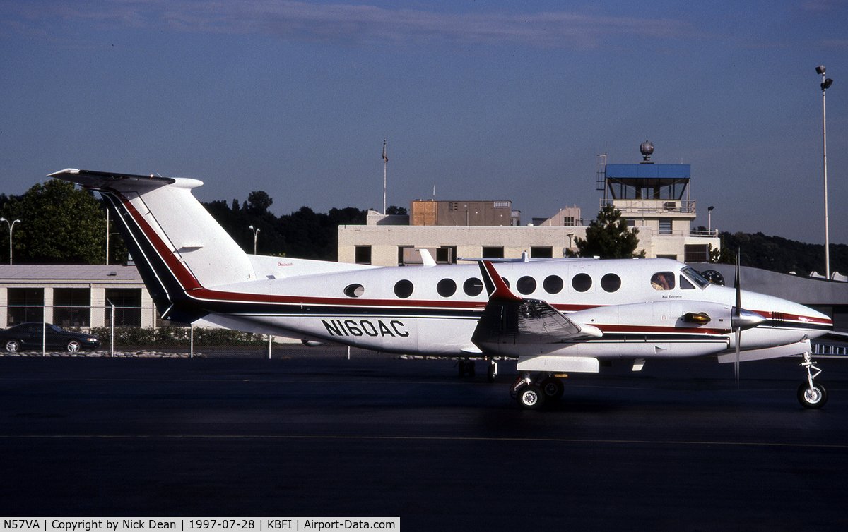 N57VA, 1996 Raytheon Aircraft Company B300 C/N FL-154, KBFI (There have been 3 Be350's to carry N160AC FL-154/215 and 367 this is the first FL-154 and is currently registered N57VA)