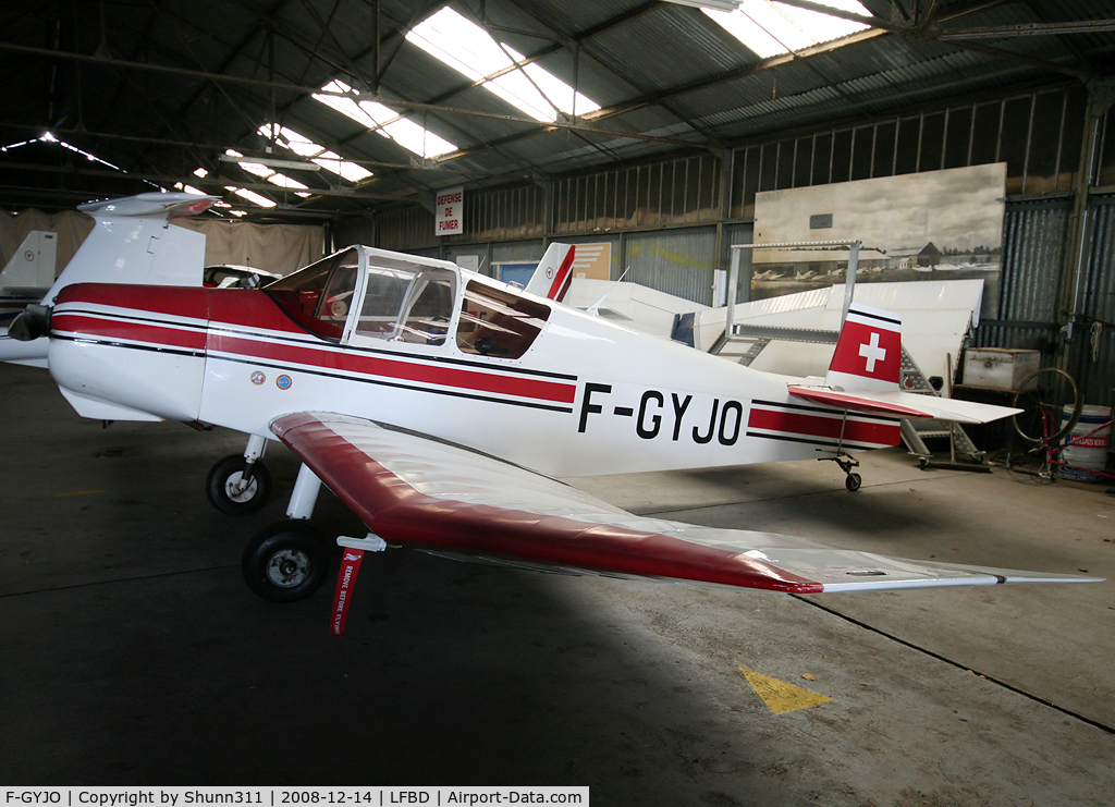 F-GYJO, 1956 Wassamer (Jodel) D-112 Club C/N 350, Parked inside Airclub's hangar...