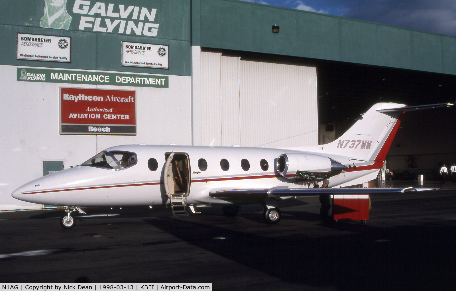 N1AG, 1988 Beech 400 Beechjet C/N RJ-35, KBFI (Seen here as N737MM but currently registered N1AG as posted)